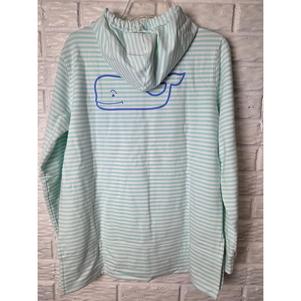 Women's size Small Vineyard Vines pullover hoodie Stripes Stretch Mint & White - Picture 5 of 7